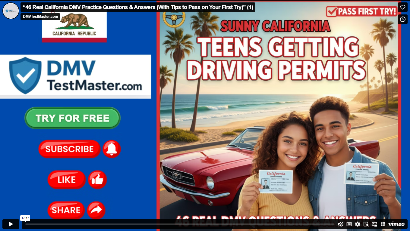 46 Real California DMV Practice Questions & Answers — Get Ready to Pass on Your First Try