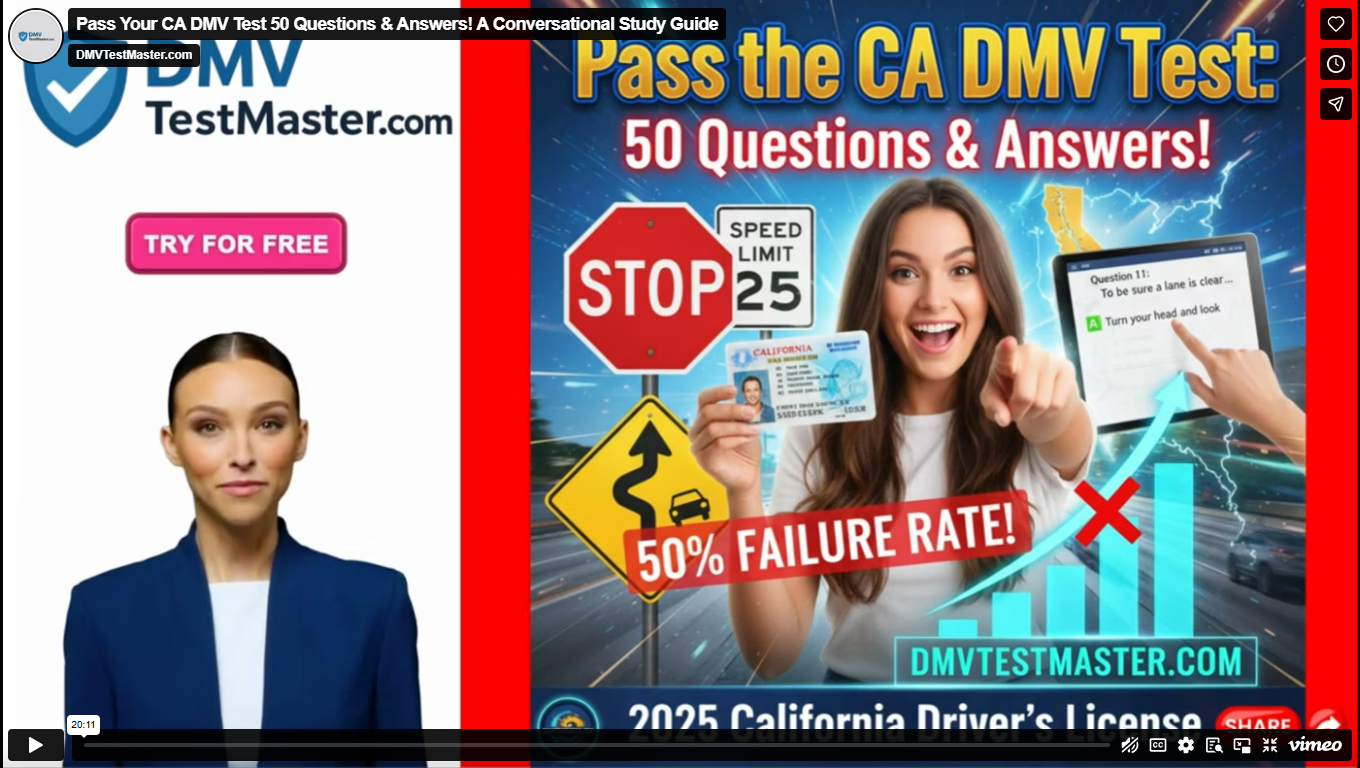 Pass the California DMV Test! 50 Questions & Answers