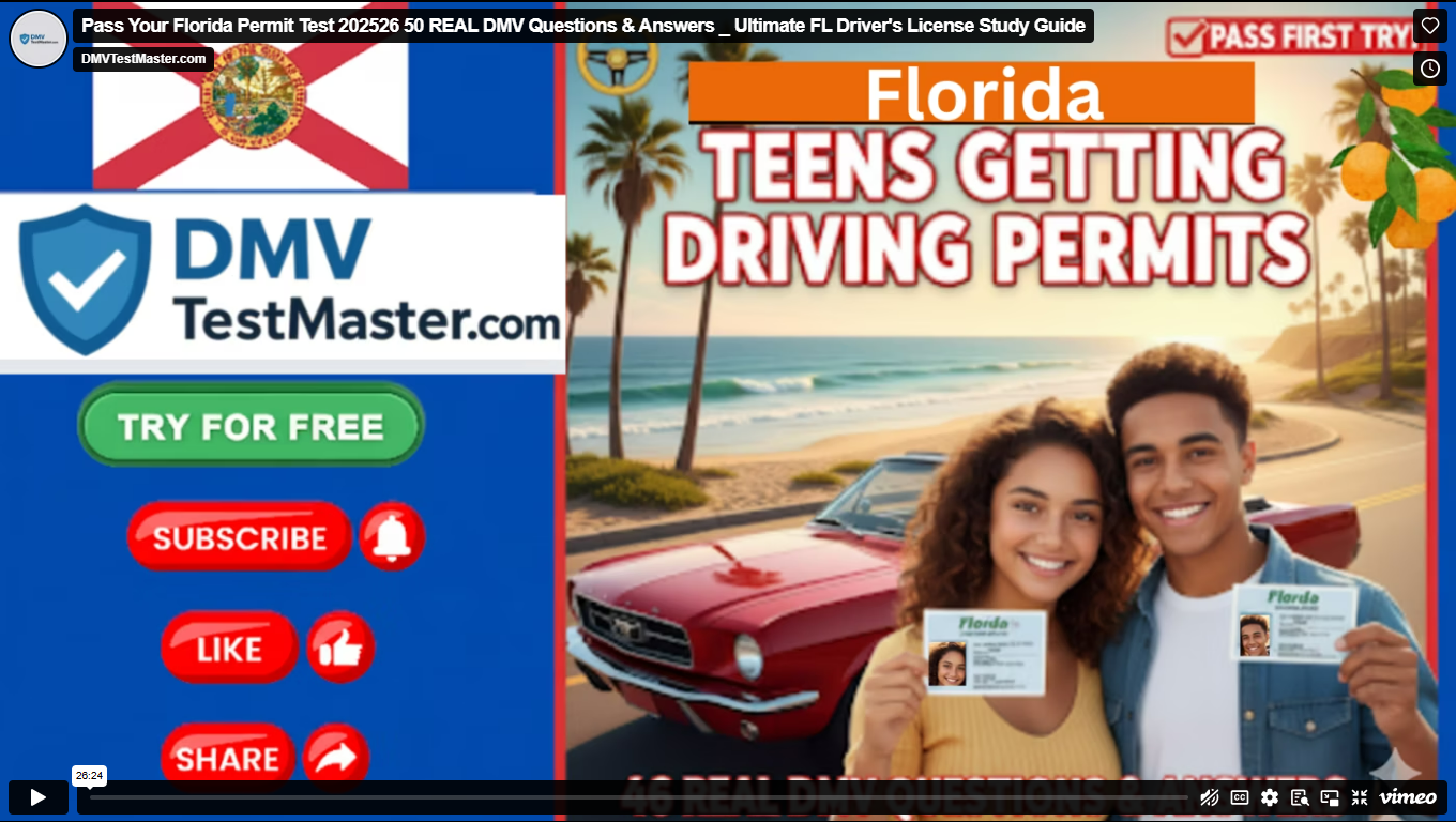 Florida Teen Permit Test: 50 REAL DMV Questions & Tips (2025-26)